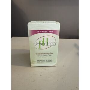 Phisoderm Fragrance Free Facial Cleansing Bar Soap 2 Bars 3.3 oz ea NEW